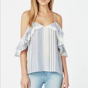Stripe Cold Shoulder Top